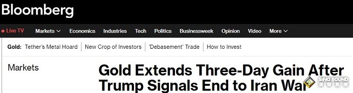 特朗普一句話引爆黃金多頭！特朗普暗示伊朗戰爭將結束 金價一度大漲近58美元