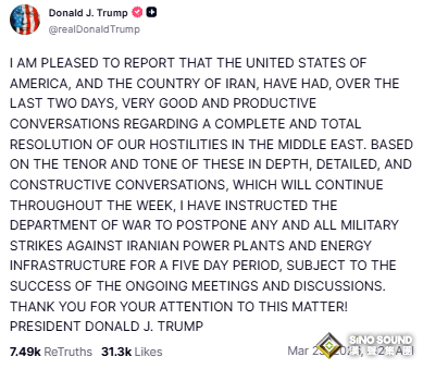 特朗普發佈重大聲明！全球市場瞬間大逆轉：油價崩跌13%、道指狂飆超1100點、美元回落、比特幣拉升5%