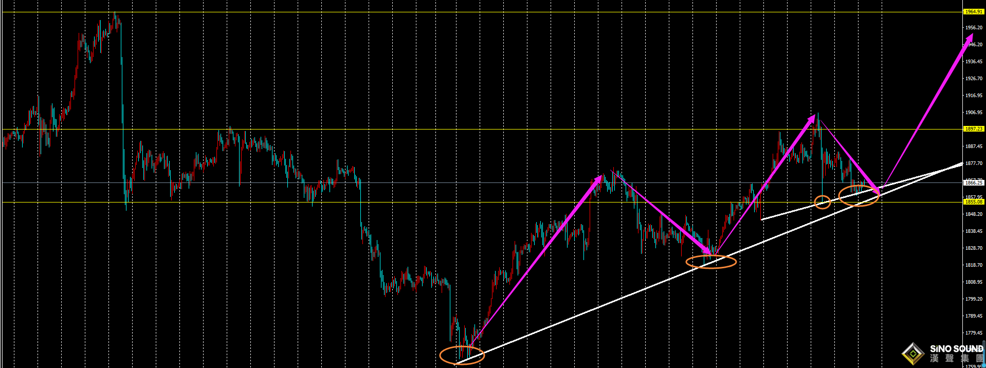 劉建偉:金價依托上漲趨勢線看中繼上漲