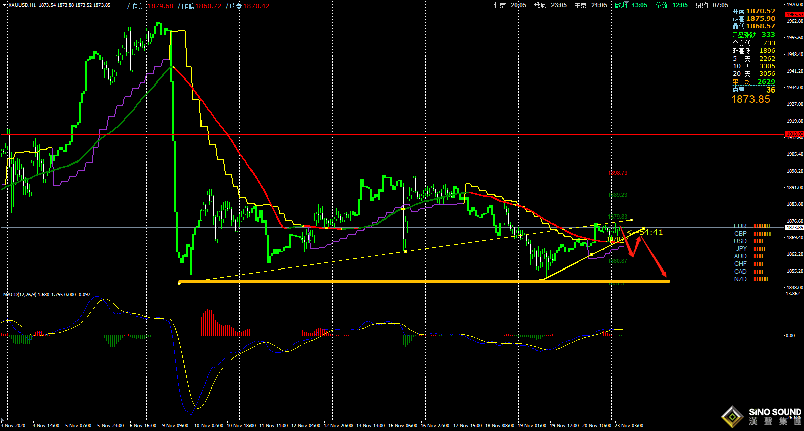 張明藝:守住周五1879,繼續下探,今天1867是焦點！！！