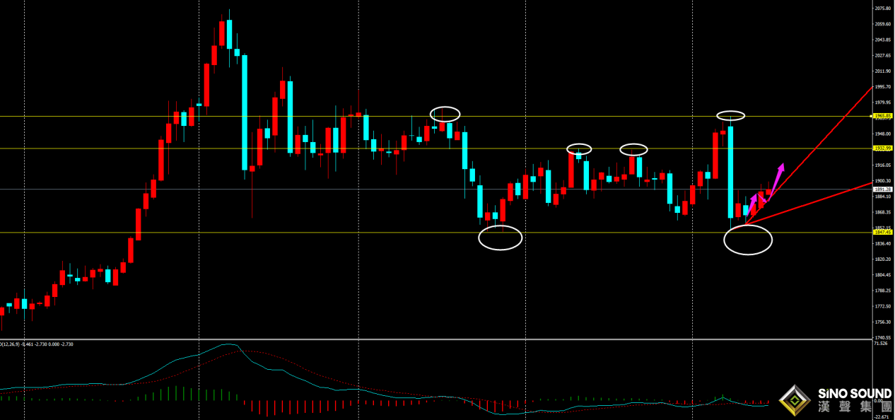 劉建偉:黃金震蕩上漲,日內沖擊1900